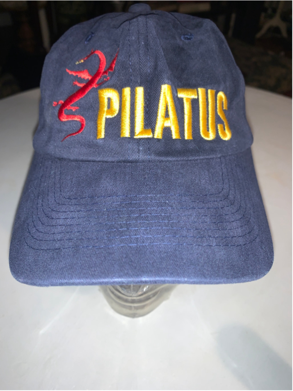 Men's Pilatus Baseball Cap Hat One Size Navy Blue Yellow
